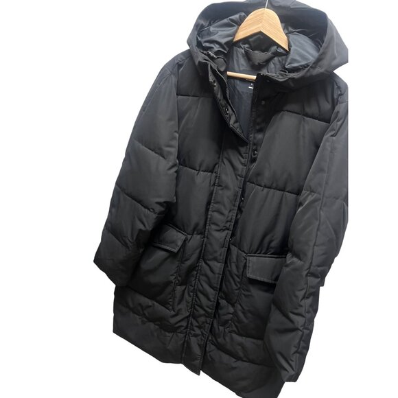 Everlane Black Hoodie The Long Puffer Jacket Parka - Picture 4 of 13